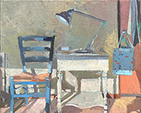 Carole Rabe Painting - Blue Chair in Sunlight