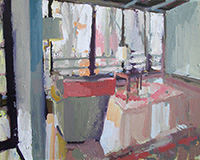 Carole Rabe Painting - Chair with Red Cloth