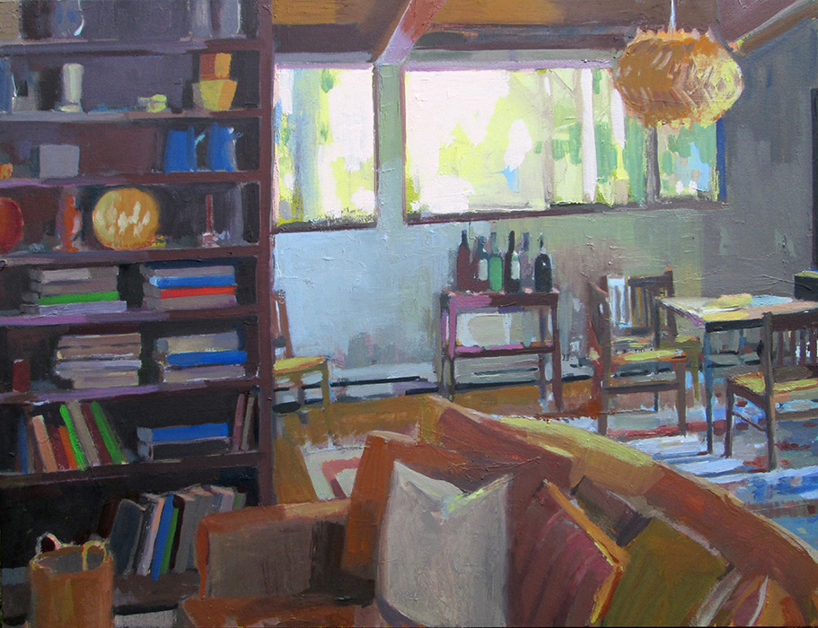 Carole Rabe Painting - Interior with Bookcase