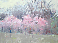 Carole Rabe Painting - Two Cherry Trees in Spring