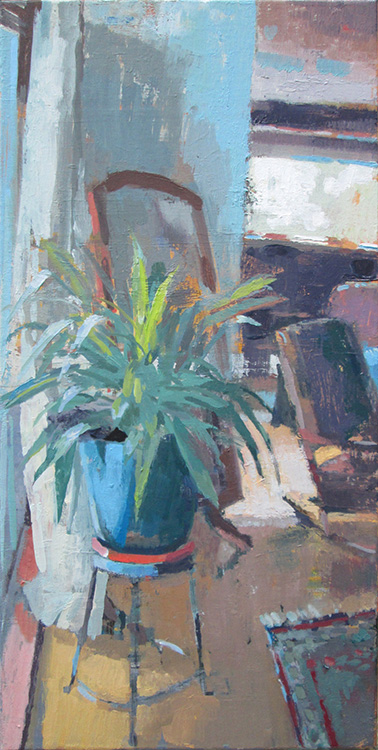 Carole Rabe Painting - Dracaena Plant in Bedroom