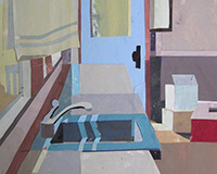 Carole Rabe Painting Yellow Dishcloth