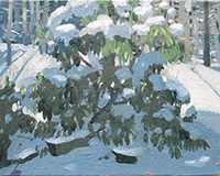 Carole Rabe Painting - Rhododendron in Snow