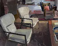 Carole Rabe Painting - Living Room at Night