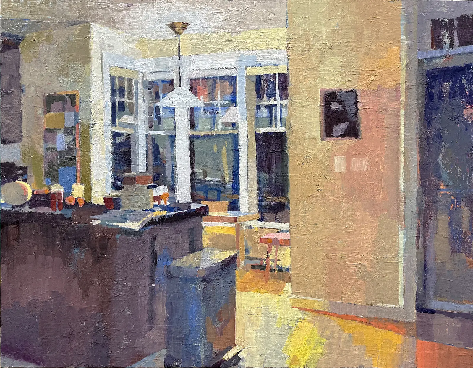 Night Kitchen with Pendant Light